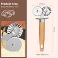 thumbnail image 2 of Pasta Cutter Wheel - Fluted Pastry Cutter Double Wheel Ravioli Cutter Tool with Wooden Handle for Pasta Pizza Cookie,1 x Cutter, 2 of 7