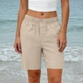 thumbnail image 4 of Womens Cargo Shorts High Waisted Button Quick Dry Athletic Shorts Lightweight Running Summer Hiking Shorts with Pockets, 4 of 9