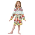 thumbnail image 6 of FORMRS Niños Bathrobe Unisex Hooded Robe Soft Plush Pajamas Sleepwear, Size 2-3T, Blue Tomatoes, 6 of 7