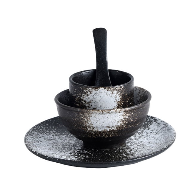 1 Set of Household Ceramic Bowl Multi-function Tea Cup Decorative Ceramic Spoon