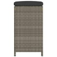 thumbnail image 3 of vidaXL Garden Bar Stools with Cushions 2 pcs Grey Poly Rattan, 3 of 5