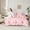 Pink White Brown, variant on Homewish Christmas Gingerbread Man 7-Piece Twin Bedding Sets,Xmas Snowman Candy Cane Bedding Comforter Set,Pink White Brown Sheet Sets For Girls,Ultra Soft Home Decor Reversible