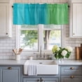 thumbnail image 2 of Color Gradient Striped Valances for Windows Blue Teal Green Ombre Modern Abstract Valance Curtains Rod Pocket Bathroom Small Window Treatments for Kitchen Living Room Bedroom, 42"x12", 2 of 7