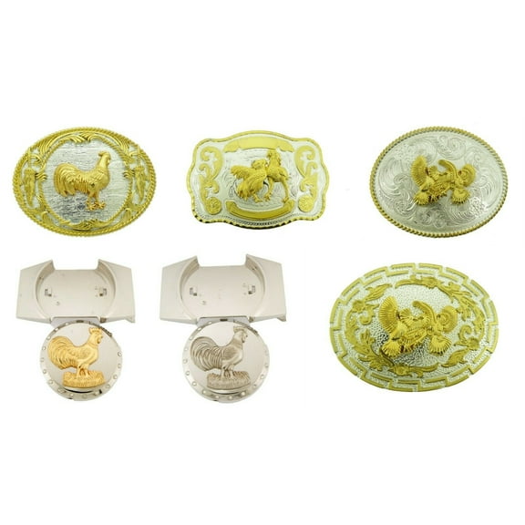 belt buckles lot 6 pieces New Collection Vintage Cock Fightng pelea de gallos