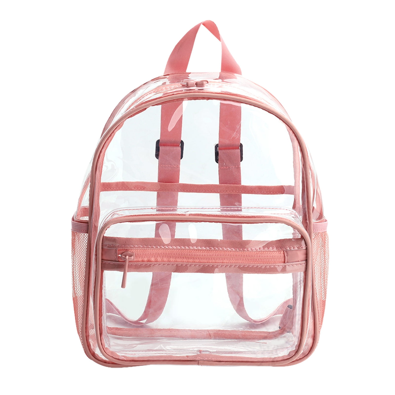 Pvcs Pvc Large Capacity Transparent Backpack School Bag Beach Bag Waterproof Bag Pink