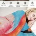 thumbnail image 3 of COMIO Bold Abstract Flamingo Painting Super Soft Flannel Blanket (Universal 1) White, 3 of 6
