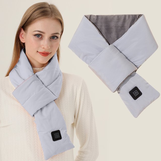 Bufanda eléctrica calefactable por USB, calentador de cuello con 3 temperaturas ajustables, bufanda térmica gruesa para hombre. Mujeres