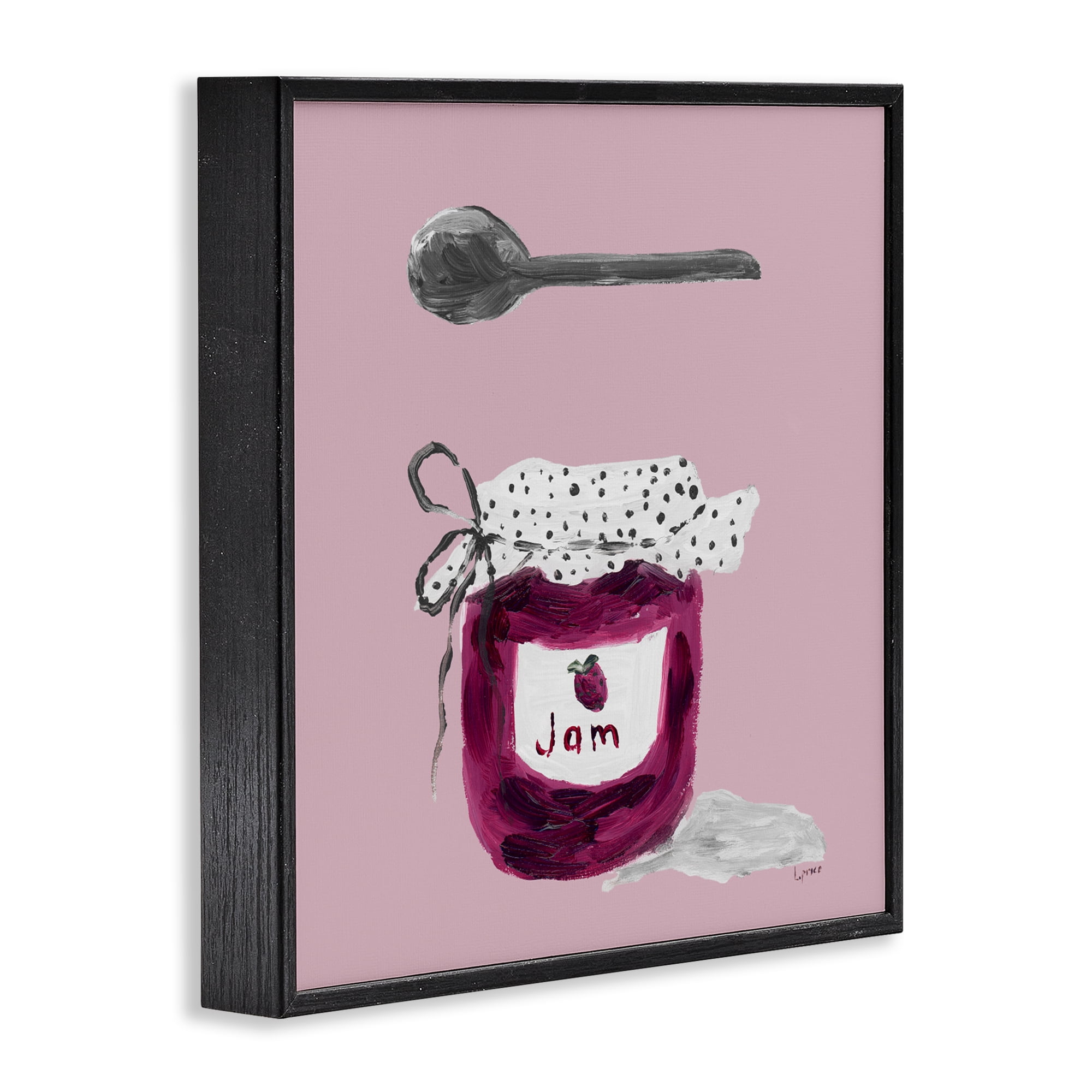 Stupell Industries Jam Jar over Blush Black Framed Giclee Art, design by Lucille Price