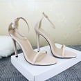 thumbnail image 2 of Anuirheih Ankle Strap Womens Heels, Heels for Women, Open Toe High Heels for Women Wedding Party Shoes for Bride, Summer Heels(Beige）, 2 of 3