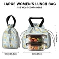 thumbnail image 5 of Pioneer Flower Floral Print Pattern Drawstring Lunch Bag Women - Drawstring Lunch Bag Insulated for Work Office - Stain-Resistant Large Lunchbags for Women with Multi-Pockets, 5 of 6
