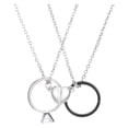 thumbnail image 2 of SmartBy 1 Pair Couple Matching Necklaces Electroplated Alloy Magnetic Heart And Ring Shape Pendant Adjustable Romantic Love Husband Wife Pairing Necklaces Valentines Day Gift, 2 of 6