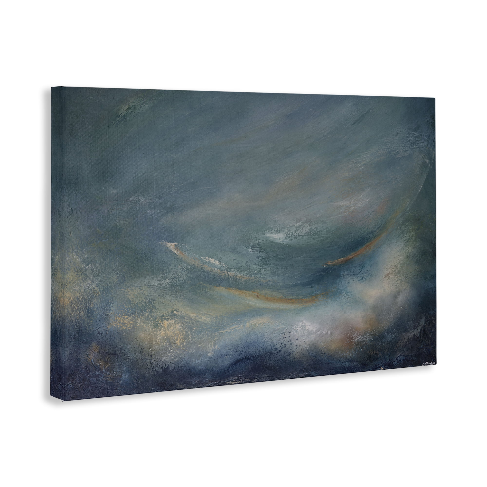 Stupell Industries Dark Storm Clouds Abstract Abstract Painting Wrapped Canvas Art Print Wall Art, 36 x 24