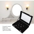thumbnail image 3 of Jewelry Organizer, Jewelry Box, Compressed Wood and Velvet Lining Elegant Jewelry Display Box with Clear Glass Lid Enables Clear Display of Your Stored Jewelries while Keeping Them Dust Free, Brown, 3 of 7