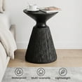 thumbnail image 5 of FOROUTIA 21" Black Magnesium Oxide Mushroom Side Table - Waterproof Accent Table for Patio, Living Room, Bedroom, Small Space End Table, Sturdy Outdoor Side Table, Lightweight Nightstand, 5 of 7