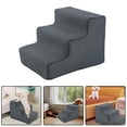 thumbnail image 2 of Dog Steps for Bed, Dog Stairs for Bed, 3-Step High Density Foam Dogs Stairs with Detachable Cover & Non Slip Bottom, Pet Ramp Indoor Pet Steps for Small Dogs and Cats, 2 of 7
