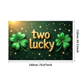 thumbnail image 3 of Green Shamrock Gold Sparkle Two Lucky Banner Backdrop Party Decorations St Patricks Day Supplies Photography Props Celebration Background, 3 of 4