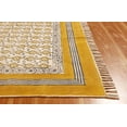 thumbnail image 5 of Casavani Handmade Cotton Dhurrie Living Room, Dining Room Rug Outdoor Patio Rug, Yellow 6x9 feet, 5 of 6