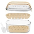 thumbnail image 1 of Ice Cube Tray With Lid And Bin, 2 Tiers Ice Cube Moulds Square And Round Ice Tray With Storage Ice Box For Freezer,water,whiskey, 1 of 5