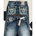 thumbnail image 1 of Pantalones vaqueros Y2K con bordado gótico para hombre, pantalón vaquero lavado informal, ropa de calle Retro, Pantalones rectos holgados de cintura alta a la moda de Hip Hop, 1 of 5