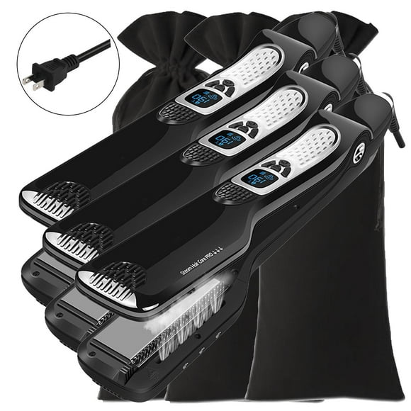 Plancha de vapor VentDepot TitaniumSteamBlack 3Pzas Negro 110-240V 160-230°C