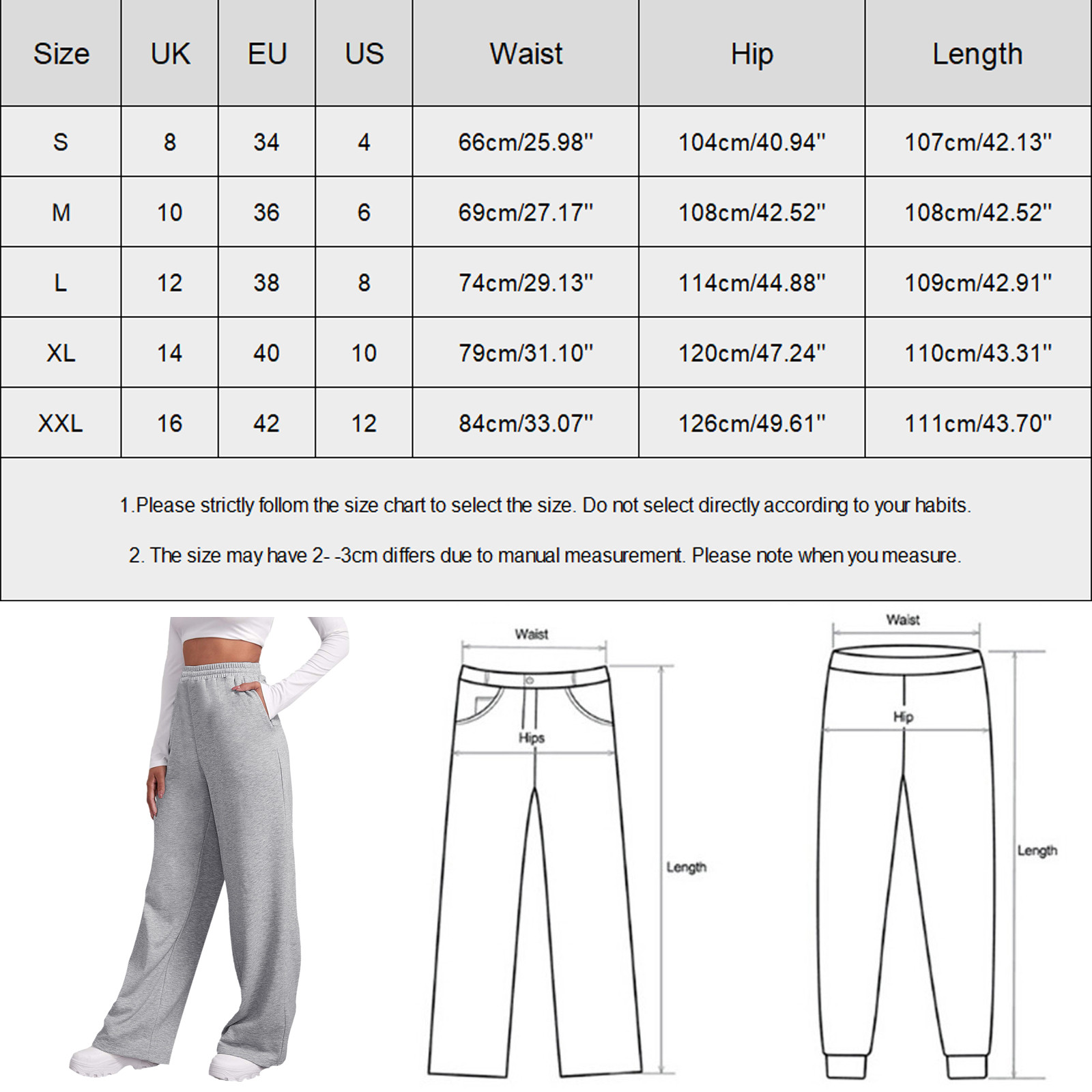 Women’s Fleece Lined Sweatpants Wide Straight Leg Pants Bottom ...