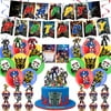 Transformers Party Decorations, Transformers Birthday Party Supplies Includes Birthday banner, Cake Topper, Cupcake Topper, Balloon(C)