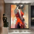 thumbnail image 4 of Original background beautiful girl oil painting canvas large wall brown figure wall art custom painting bedroom wall decoration handmade gift,102*152cm (60*40) inches, unstretched frameless, 4 of 5