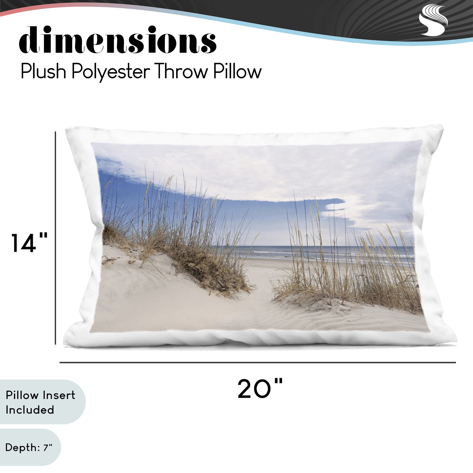 Stupell Industries Sea Oats Along Sandy Dunes Decorative Printed Throw Pillow, design by Natalie Carpentieri, 14 x 7 x 20