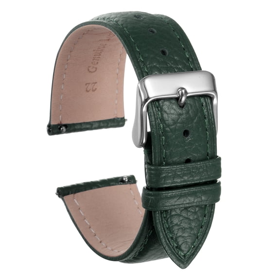 Uxcell Genuine Leather Watch Bands 22mm Flat Quick Replacement Leather Watch Strap Elegant Women Men Watch Straps Green