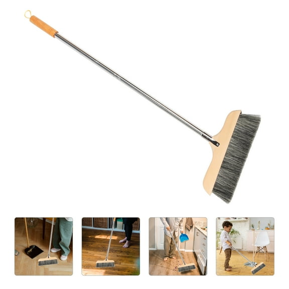 HOMOBABE Broom with Soft Bristles for Hardwood Floors Cleaning in Bedroom 1Pcs