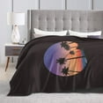 thumbnail image 4 of DouZhe Ultra-Soft Micro Fleece Lightweight Flannel Bed Blanket, Sunset Beach Coconut Trees Print Cozy Warm Throw Blankets, 60"x50", 4 of 7
