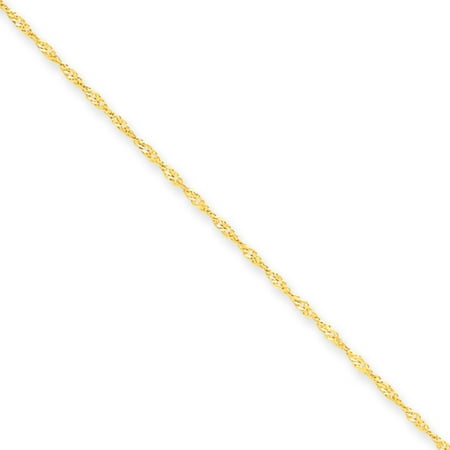 Children's 1.1mm, 14k Yellow Gold, Singapore Chain Necklace, 14 Inch