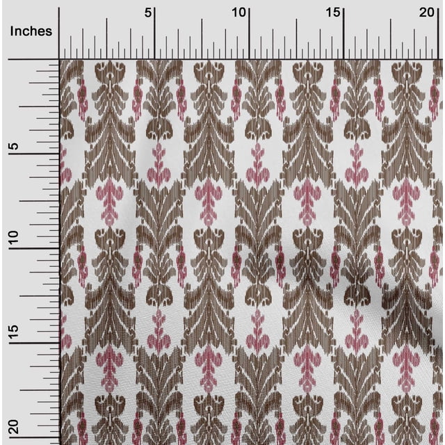 oneOone Tissu Polyester Lycra Imprimé Tourbillon & Paisley Ikat au Mètre 56 Pouces de Large