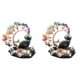 thumbnail image 1 of Quemador de incienso de dinero con piedra de cristal de árbol, curación de reflujo de 7 chakras (curvo), 1 of 3
