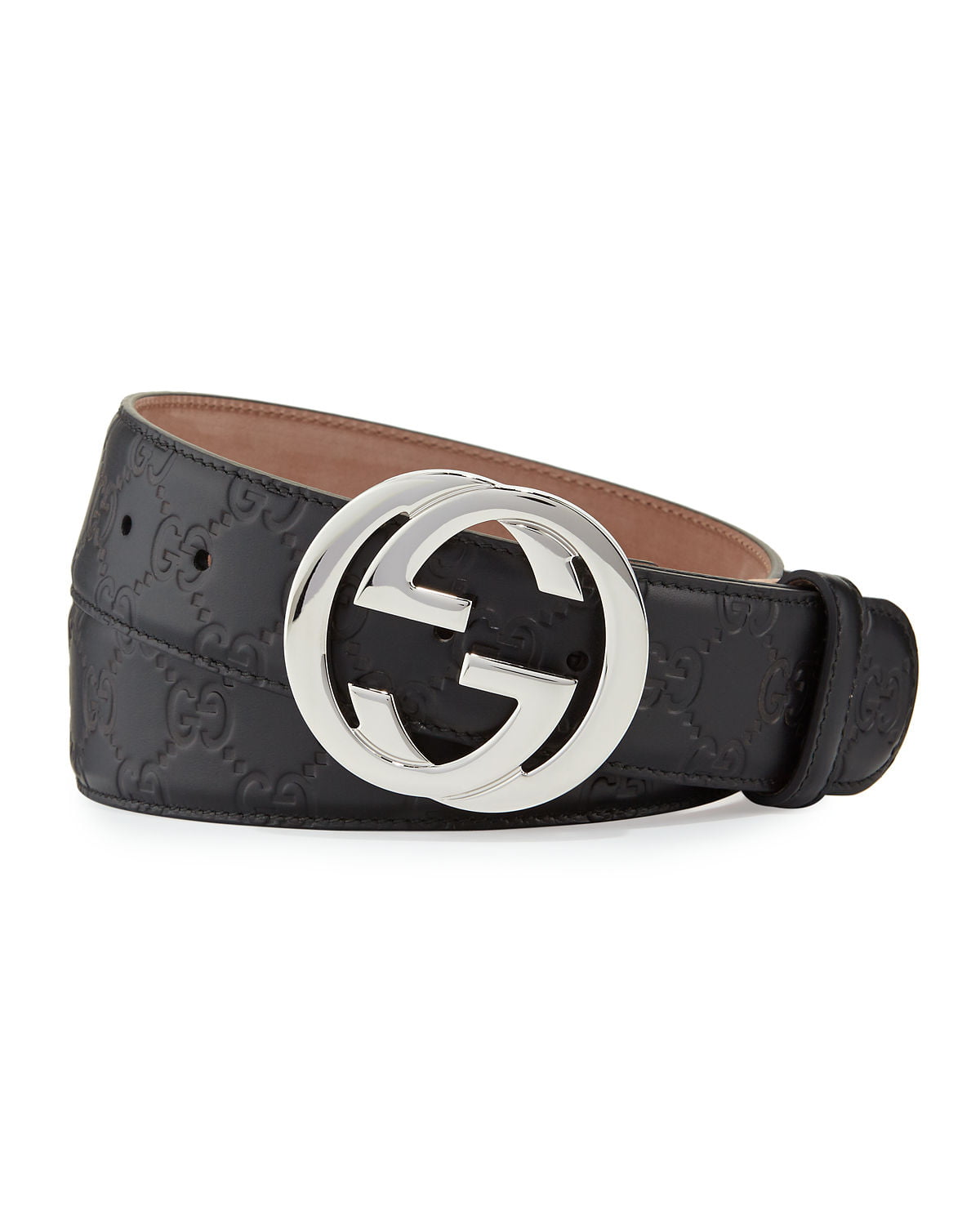 black logo gucci belt