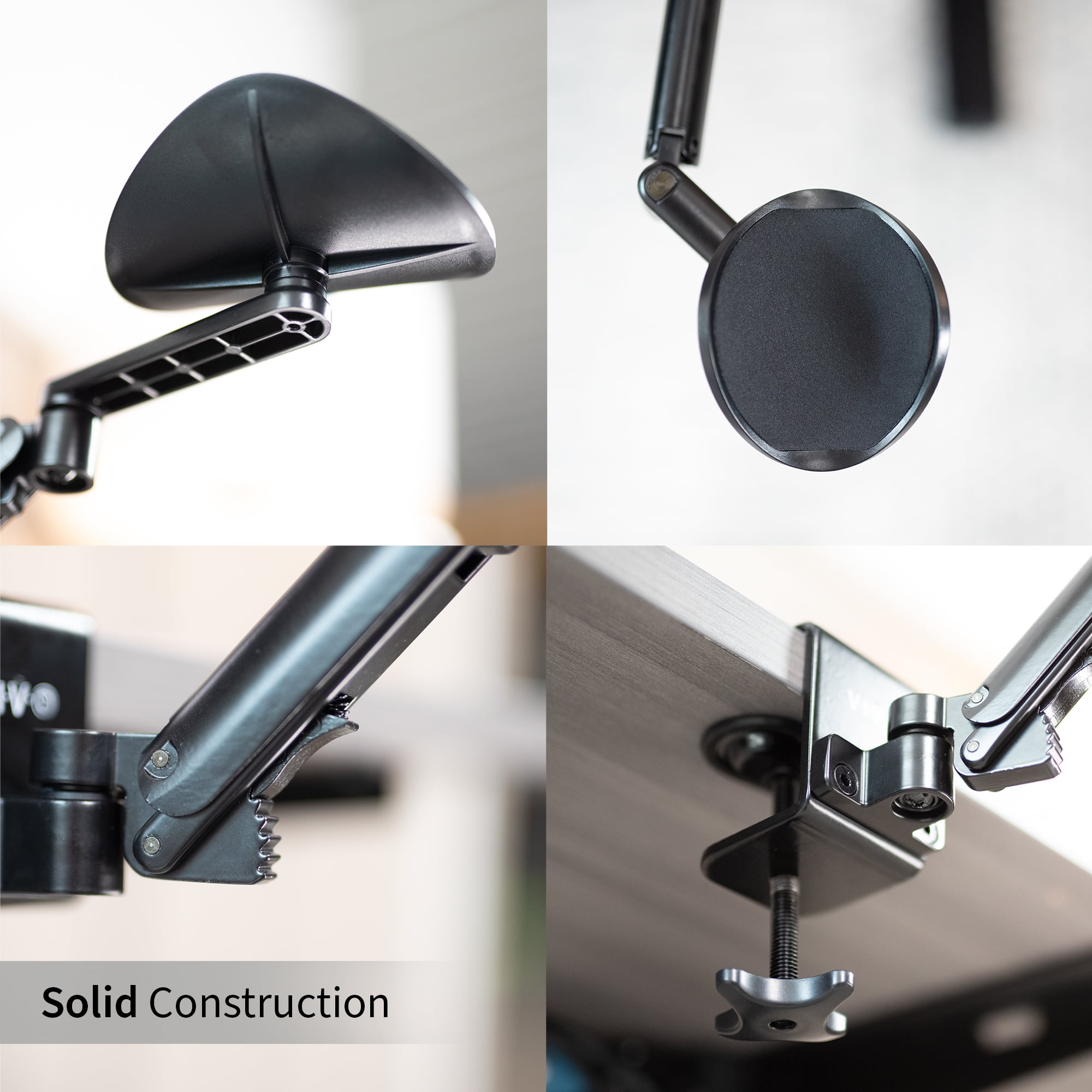 VIVO Black Universal Clamp-on Adjustable Ergonomic Arm and Wrist Rest Pad