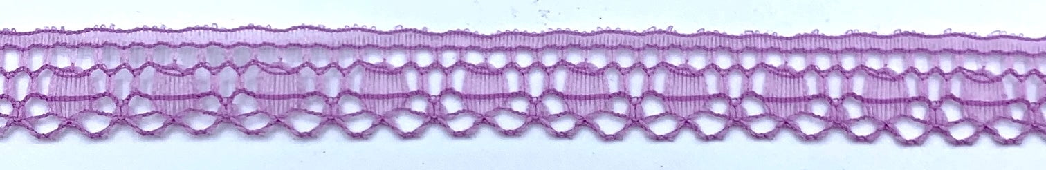 Rose Pink 7/16" Fine Baby Lace