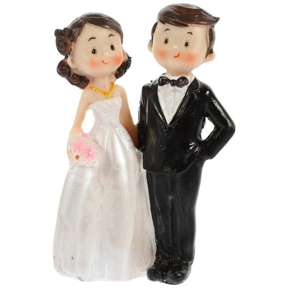 STOBOK Decoración para cupcakes de boda, cifras de novia y novio, cifras de resina pequeña para parejas, muñecas, decoración de tartas de boda, fiesta, comp