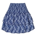thumbnail image 5 of qolati Boho Floral Skirts for Women Cute High Waist Pleated Mini Skirt Layered Ruffle Hem Flared Flowy Beach Short Skirt, 5 of 5