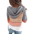 thumbnail image 2 of Sudadera con capucha para mujer Suéteres Bloque de color Sudaderas de manga larga Sudadera con capucha de salón Tops Naranja medio Jormftte WMZY-673-11, 2 of 7