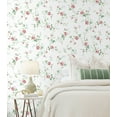 thumbnail image 3 of Seabrook Designs Blush & Spearmint Meadow Floral Trail Prepasted Wallpaper, 3 of 11