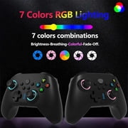 Oilsky 024 Wireless Gaming Controller compatible with PC, iOS, and Android, Bluetooth Gaming Controller with RGB Lights, Hall Joysticks/Hall Triggers, Black