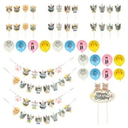 Guichaokj Cat Birthday Banner Pet Party Decoration Plates Paper Cup Balloons Themed Props Decorations