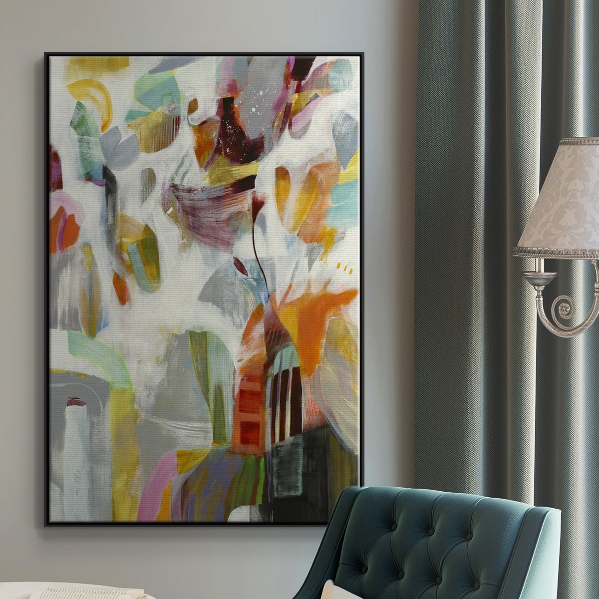 Renewal Framed Premium Gallery Wrapped Canvas - Ready to Hang - 27 x 41 - Black Floating Frame