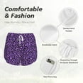 thumbnail image 6 of Lsque Purple Leopard Printed Women's Running Shorts with Liner Pockets,Elastic Quick Dry Workout Athletic Gym Yoga Shorts,Womens High Waist Shorts-XX-Large, 6 of 9