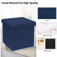 thumbnail image 2 of Collapsible Storage Ottoman Foot Rest, Navy, 2 of 6