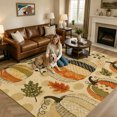 thumbnail image 2 of Area Rugs 5'x7', Vintage Pumpkins Fall Carpet Runner Indoor Outdoor Rugs Home Decor Aesthetic, Thanksgiving Botanical Leaves Non Slip Mats Washable Accent Rug for Living Room Bedroom, 2 of 8