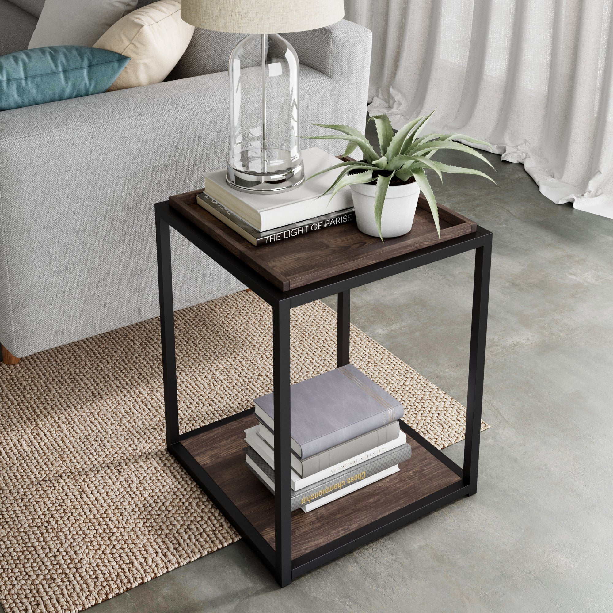 Nathan James Nash Black Accent End Table or Modern Side Table with ...