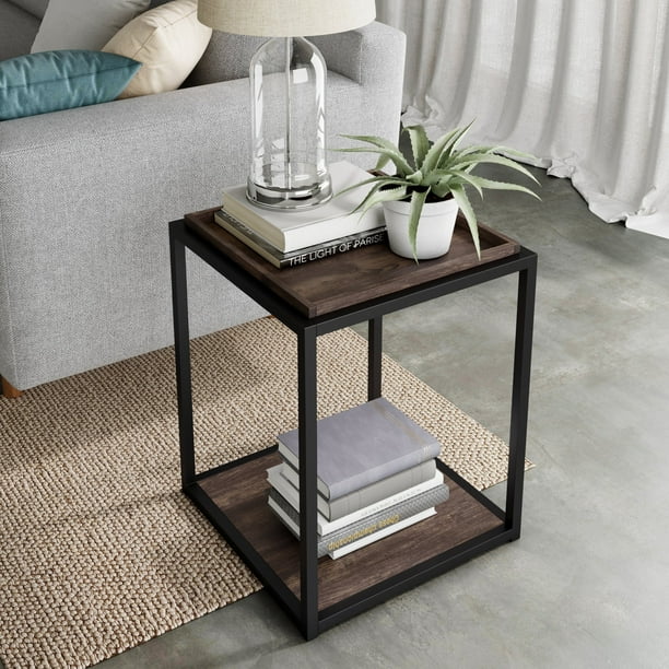 Nathan James Nash Black Accent End Table or Modern Side Table with