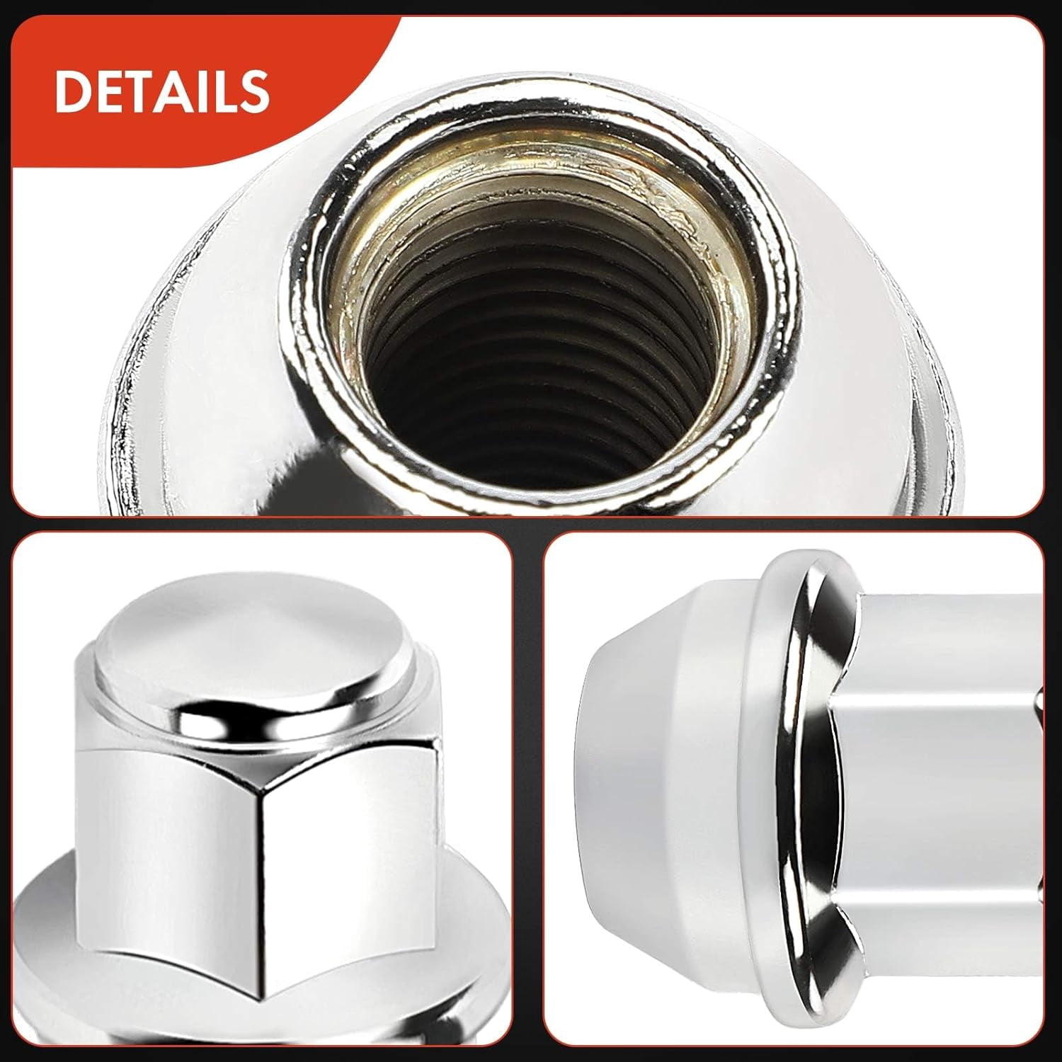A-Premium M12-1.50 Wheel Lug Nuts Compatible with Ford Escape Fusion Focus Ranger EcoSport Transit Connect Lincoln MKZ MKC Front and Rear Side 20-PC Set